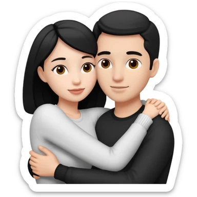 Black and white style couple sticker