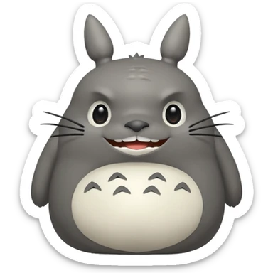 Totoro tierno que se parezca al real sonriendo tierno sticker