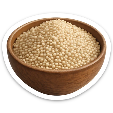 realistic style quinoa grains in a bowl, no background sticker