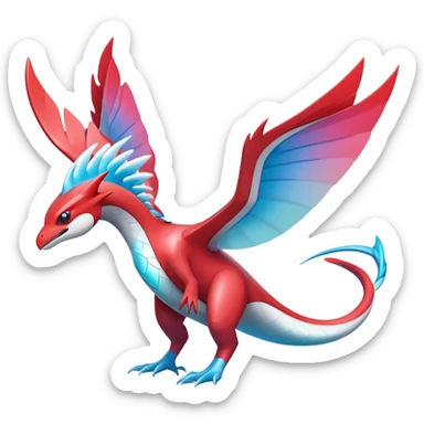 Latias-Salamence-Fakémon-hybrid-creature (full body)  sticker
