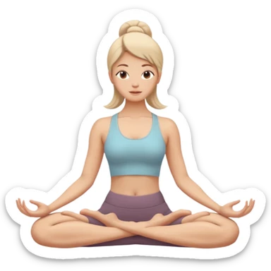 yoga woman in a different pose, simple sticker