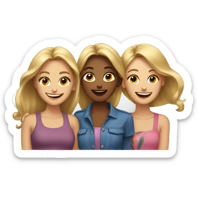 Four girlfriends happy sticker