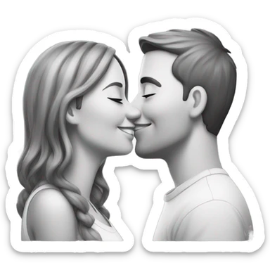 girlfriend kissing her boyfriend sticker