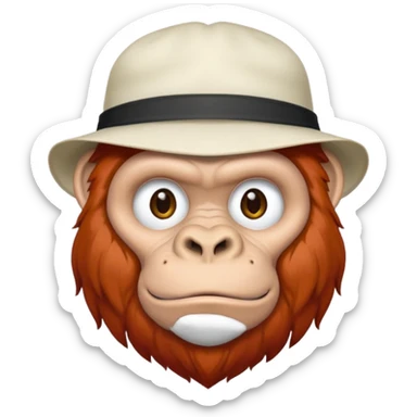 red haired gorilla with white hat sticker