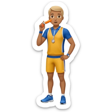 track coach with whistle full body sticker