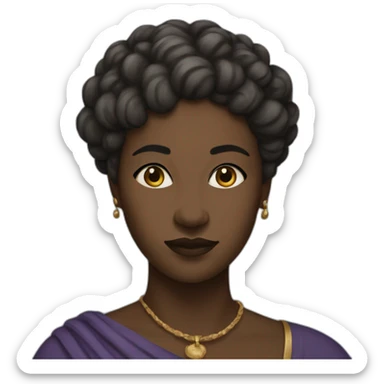 A black woman from 8 th century,short hair, gown sticker