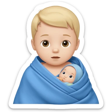 Baby boy in blue swaddle sticker