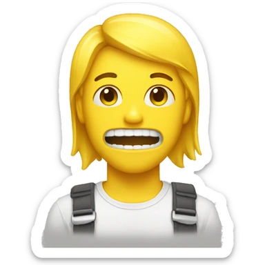 yellow braces face sticker