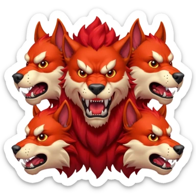 Red cerberus sticker