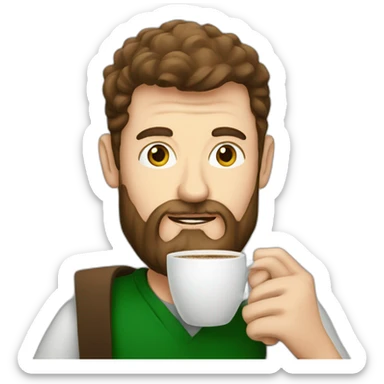 Irish man drinking coffee sticker