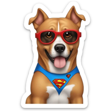 Perro con disfraz de super man sticker