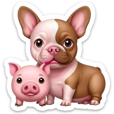 French bulldog and a pig sticker