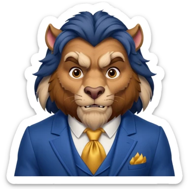 The Beast from Beauty and the Beast, wearing a blue suit emoji sticker