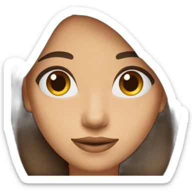 Une femme brune au yeux brun avec la peau basanée et un top bleu roi sticker