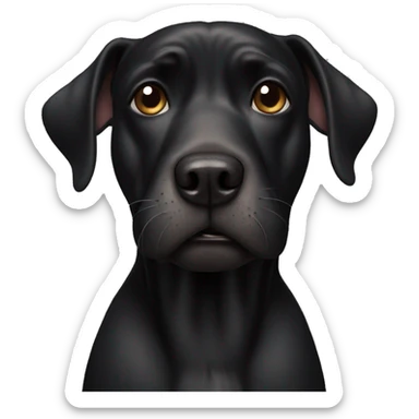 ugly black dog sticker