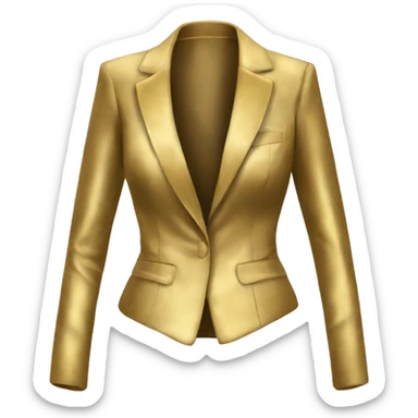 Realistic isolated open gold velvet feminine fashion blazer jacket.  sticker