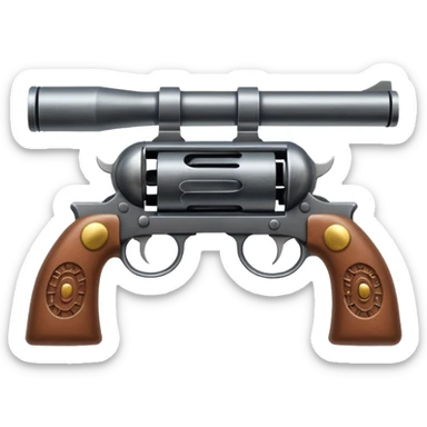Double barrel gun sticker