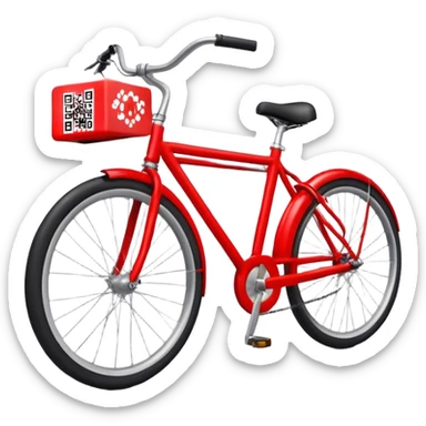 QR code on a red bike  - show the qr kode on the bike sticker
