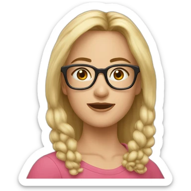 Alicia rubia media melena gafas 48 años sticker