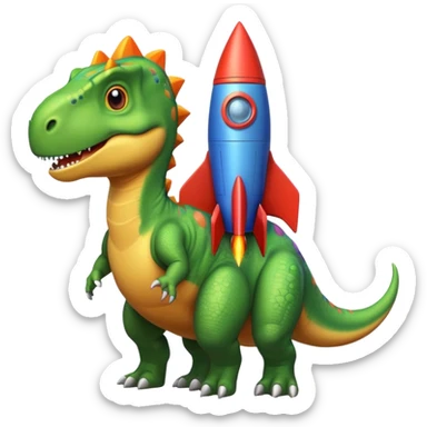 Dinosaurs with Rocket sticker