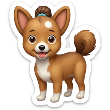 Dog with pony tail sticker