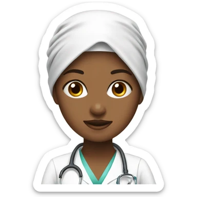 beautiful girl doctor in a headscarf sticker