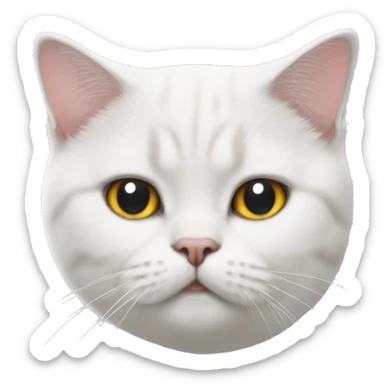White British shorthair cat sticker