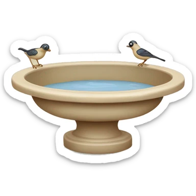 Vintage beige bird bath sticker