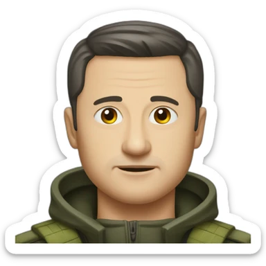 Vladimir Zelenskiy with red flad sticker