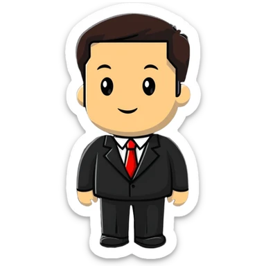 Professional diplomat in formal attire at international meeting sticker