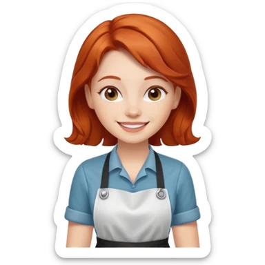 Redhead barista girl sticker