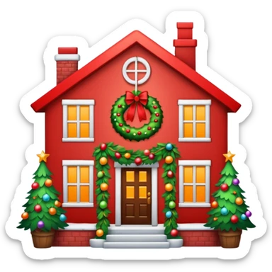 house decorated for christmas sticker