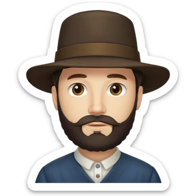 Amish man with beard no mustache sticker