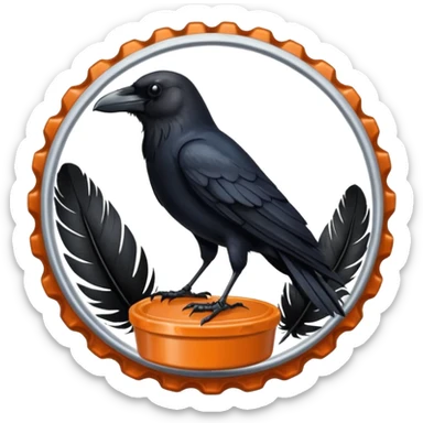 Crow on bottle cap, Street Wildlife. sticker