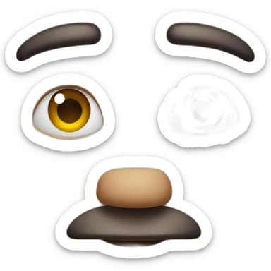 man big lip cheek hollowed with raised eyebrow sticker