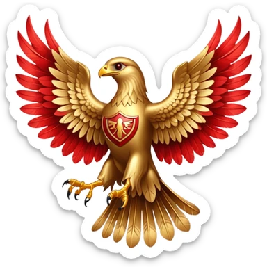 Golden hawk with spread wings, House Bellona symbol, Red Rising sticker