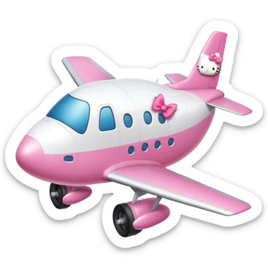 white hello kitty airplane  sticker