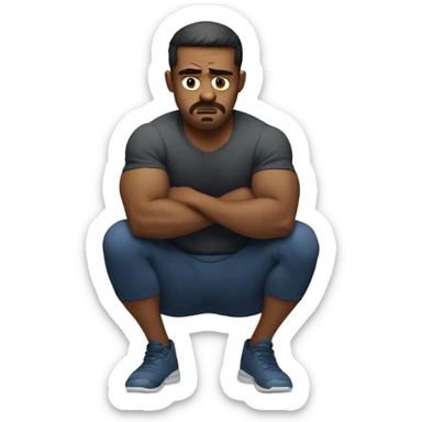  Man sad with dumbells  sticker