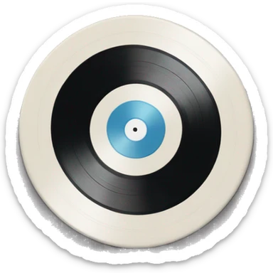 whie vinyl record sticker