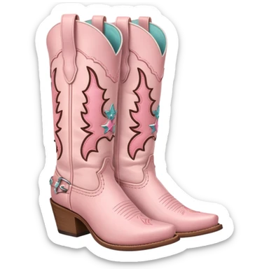 Soft pink cowgirl boots  sticker