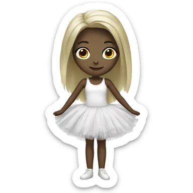 tutu olive white girl sticker
