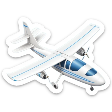 An icon featuring a remote-controlled model airplane soaring through the sky and clouds, with a detailed transmitter in the foreground. The sky is clear with motion lines showing flight. Transparent background emphasizes the precision, creativity, and joy of aeromodelling as a sport. sticker