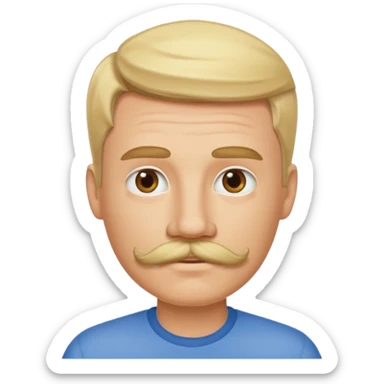 Blond guy with mustache  sticker