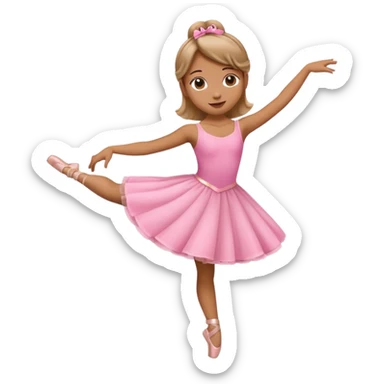 Emoji of pink dress cutie patutie twirling ballerina  sticker