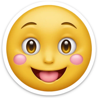 Round yellow emoji face with sexy eyes biting its index in a slightly erotic way sticker