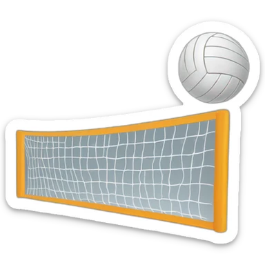 Volleyball net with ball sticker