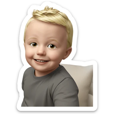 smiling boy with blonde hair sticker