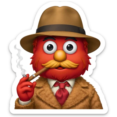 elmo smoking in an gangster sticker