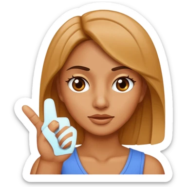 Female shaking finger saying no sticker