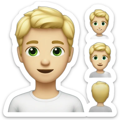 Garçon mèche blond avec yeux bleu sticker